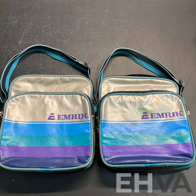 Vintage Globus Gateway Bag & Vintage EMRIK Bag & Wicker Picnic Suitcase/Basket - Lot of 5 