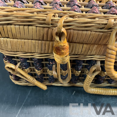 Vintage Globus Gateway Bag & Vintage EMRIK Bag & Wicker Picnic Suitcase/Basket - Lot of 5 