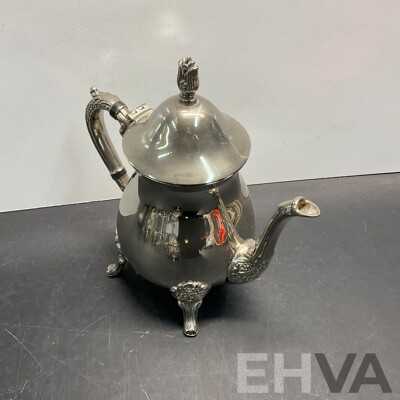 Vintage West Germany Blessing Brass Wind Up Travel Alarm Clock & Vintage Silver Teapots/Tableware & Assorted of Photo Frame & More