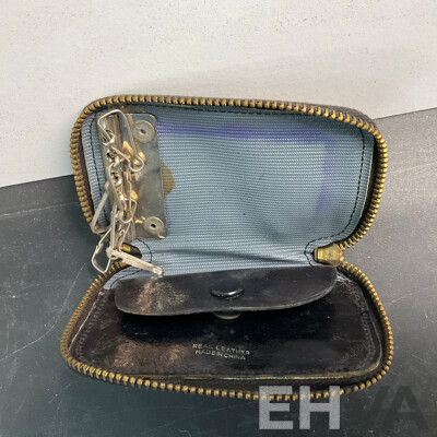 Vintage PARKER & SHEAFFER Fountain Pen & ANTHONY ROYALE Square Brown Cufflinks & Assorted of Vintage Wallet/Keytainer/Case & More