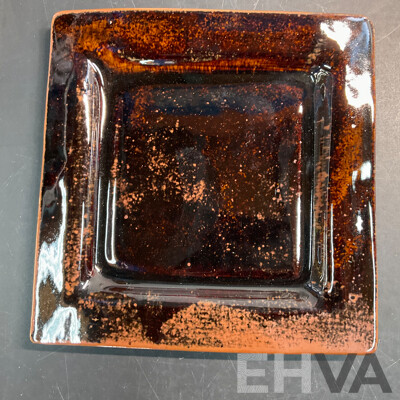 Decorative Glass Leaping Deer Plate & Side Plates and the Good Old Day Art Glass Platter & Assorted of Household Items