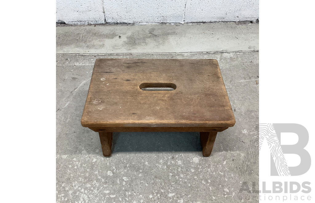 Vintage Rocking Horse  & Small Wooden Stool