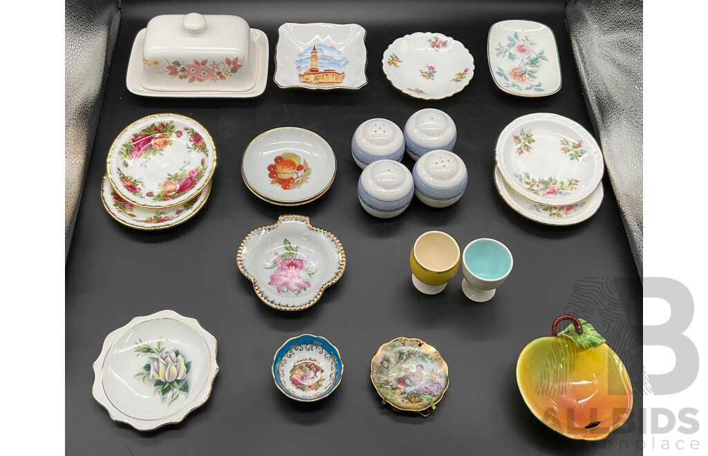 Assorted Vintage Fine China Tableware - Limoges, Royal Doulton, Royal Albert, Wedgwood, Rosy China