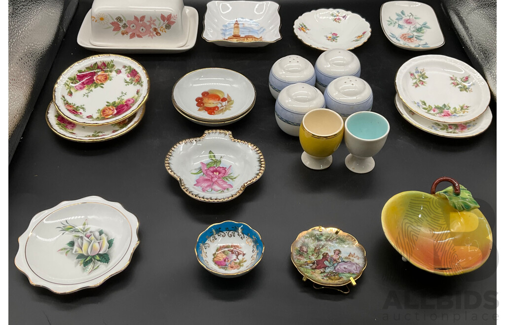 Assorted Vintage Fine China Tableware - Limoges, Royal Doulton, Royal Albert, Wedgwood, Rosy China