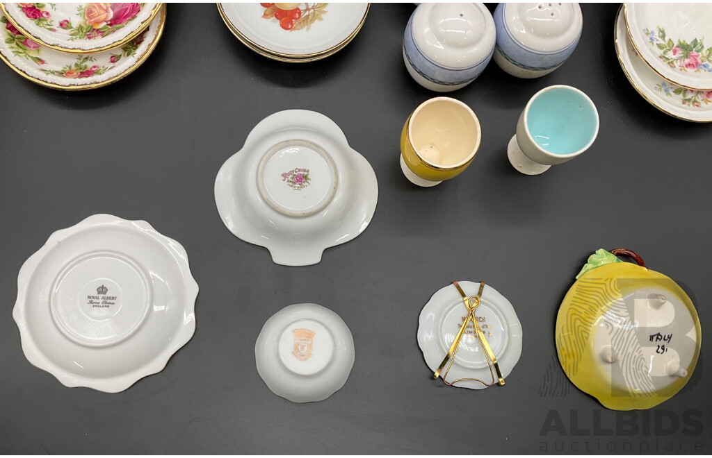 Assorted Vintage Fine China Tableware - Limoges, Royal Doulton, Royal Albert, Wedgwood, Rosy China