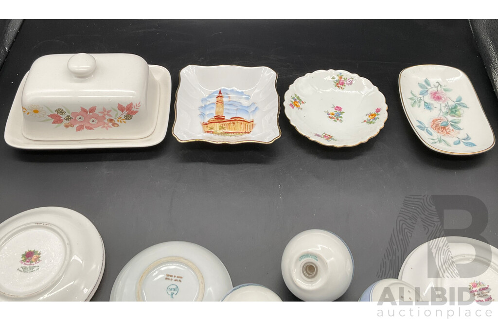 Assorted Vintage Fine China Tableware - Limoges, Royal Doulton, Royal Albert, Wedgwood, Rosy China