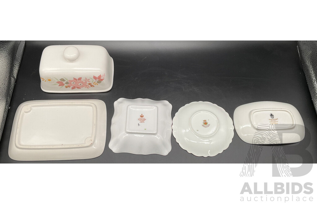 Assorted Vintage Fine China Tableware - Limoges, Royal Doulton, Royal Albert, Wedgwood, Rosy China