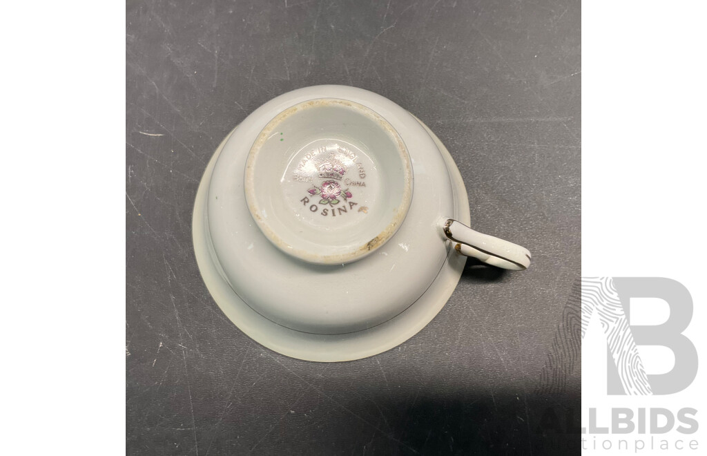 Vintage Bone China Tea Cup, Sacuer, Plate - 10 Sets - Including EB, Crown Trent, DUCHESS & More