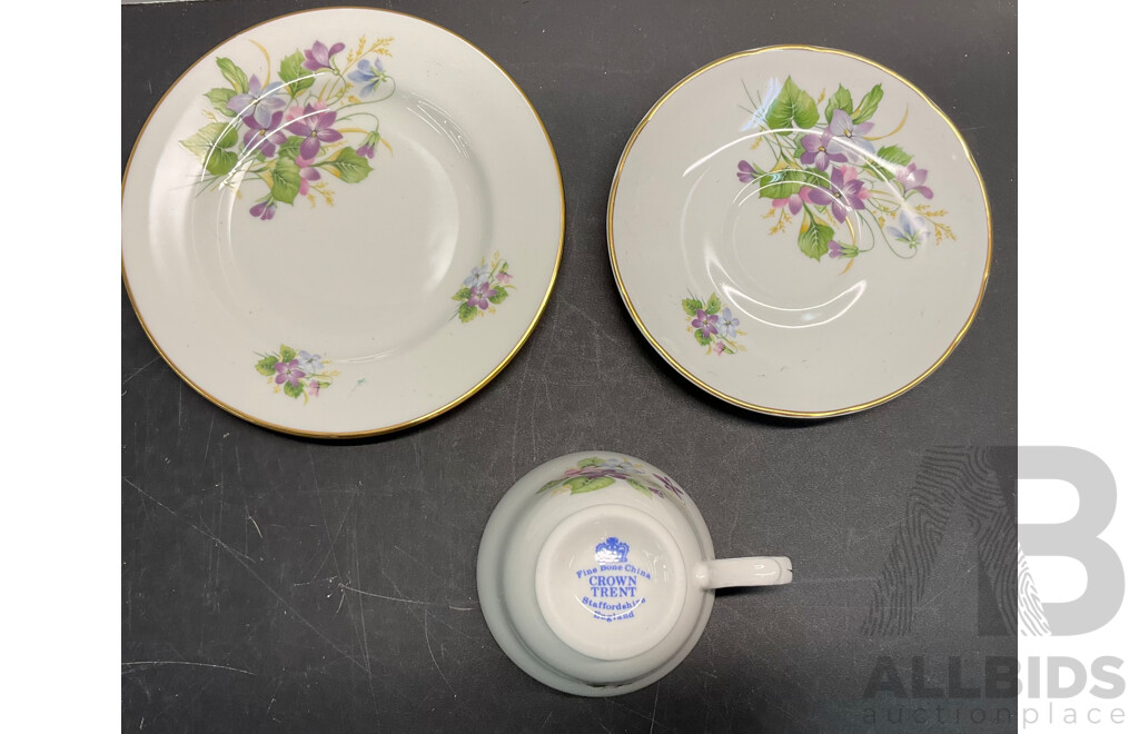 Vintage Bone China Tea Cup, Sacuer, Plate - 10 Sets - Including EB, Crown Trent, DUCHESS & More