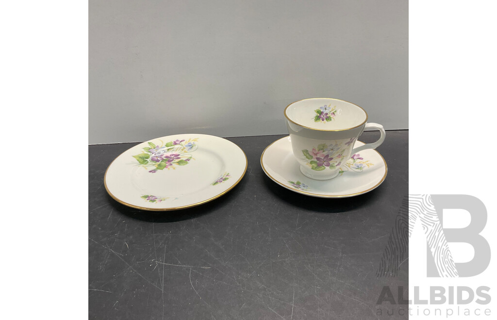 Vintage Bone China Tea Cup, Sacuer, Plate - 10 Sets - Including EB, Crown Trent, DUCHESS & More