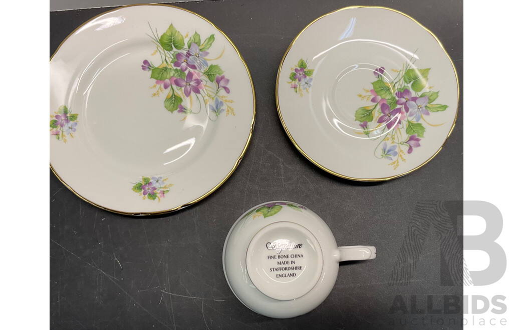 Vintage Bone China Tea Cup, Sacuer, Plate - 10 Sets - Including EB, Crown Trent, DUCHESS & More