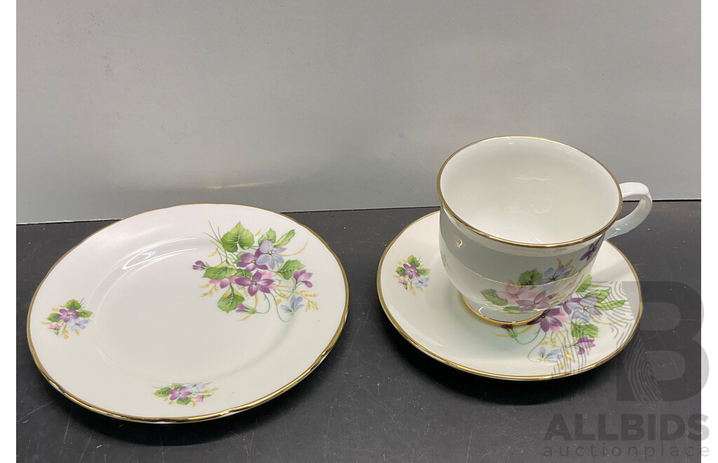 Vintage Bone China Tea Cup, Sacuer, Plate - 10 Sets - Including EB, Crown Trent, DUCHESS & More