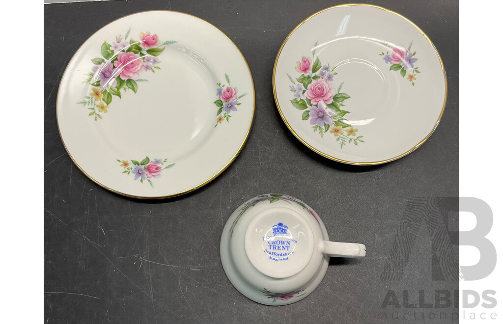 Vintage Bone China Tea Cup, Sacuer, Plate - 10 Sets - Including EB, Crown Trent, DUCHESS & More