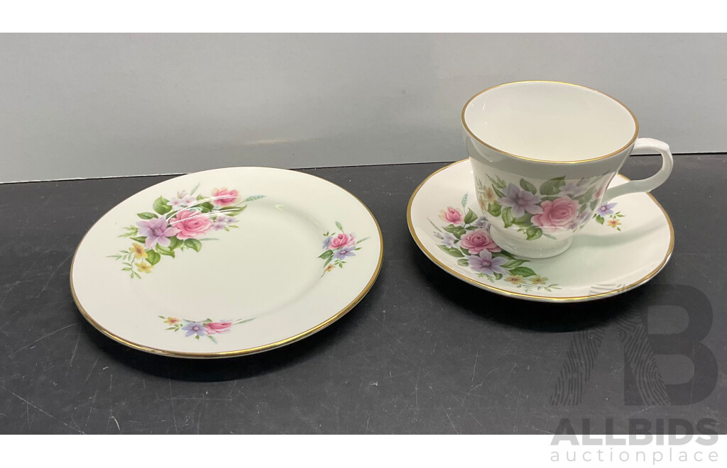 Vintage Bone China Tea Cup, Sacuer, Plate - 10 Sets - Including EB, Crown Trent, DUCHESS & More