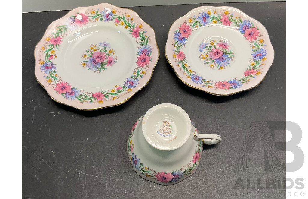 Vintage Bone China Tea Cup, Sacuer, Plate - 10 Sets - Including EB, Crown Trent, DUCHESS & More