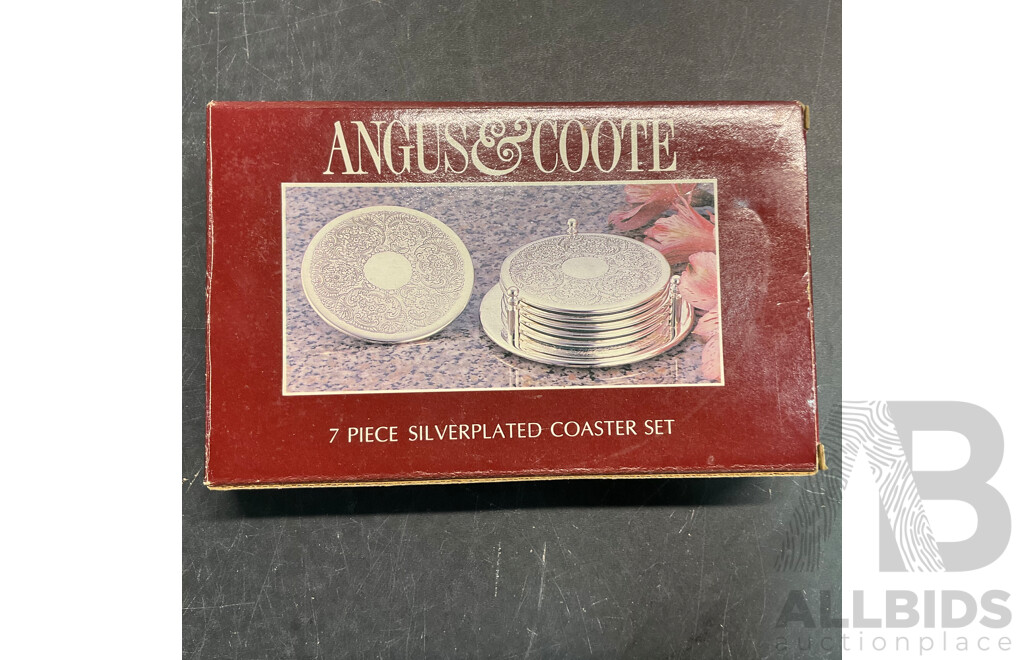 Vintage Collection of Kitchenware Includes DECOR Wine Chiller /ANGUS& COOTE Silver Plated Coaster Set and More - Lot of 13