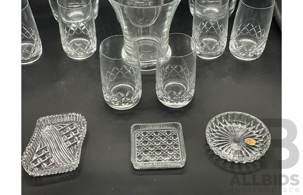 Assorted of Glassware - Jugs, Glasses, Container, Ash Trays