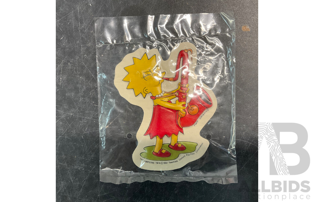 Vintage the Simpsons Metal Tin Case with Collectable Figures