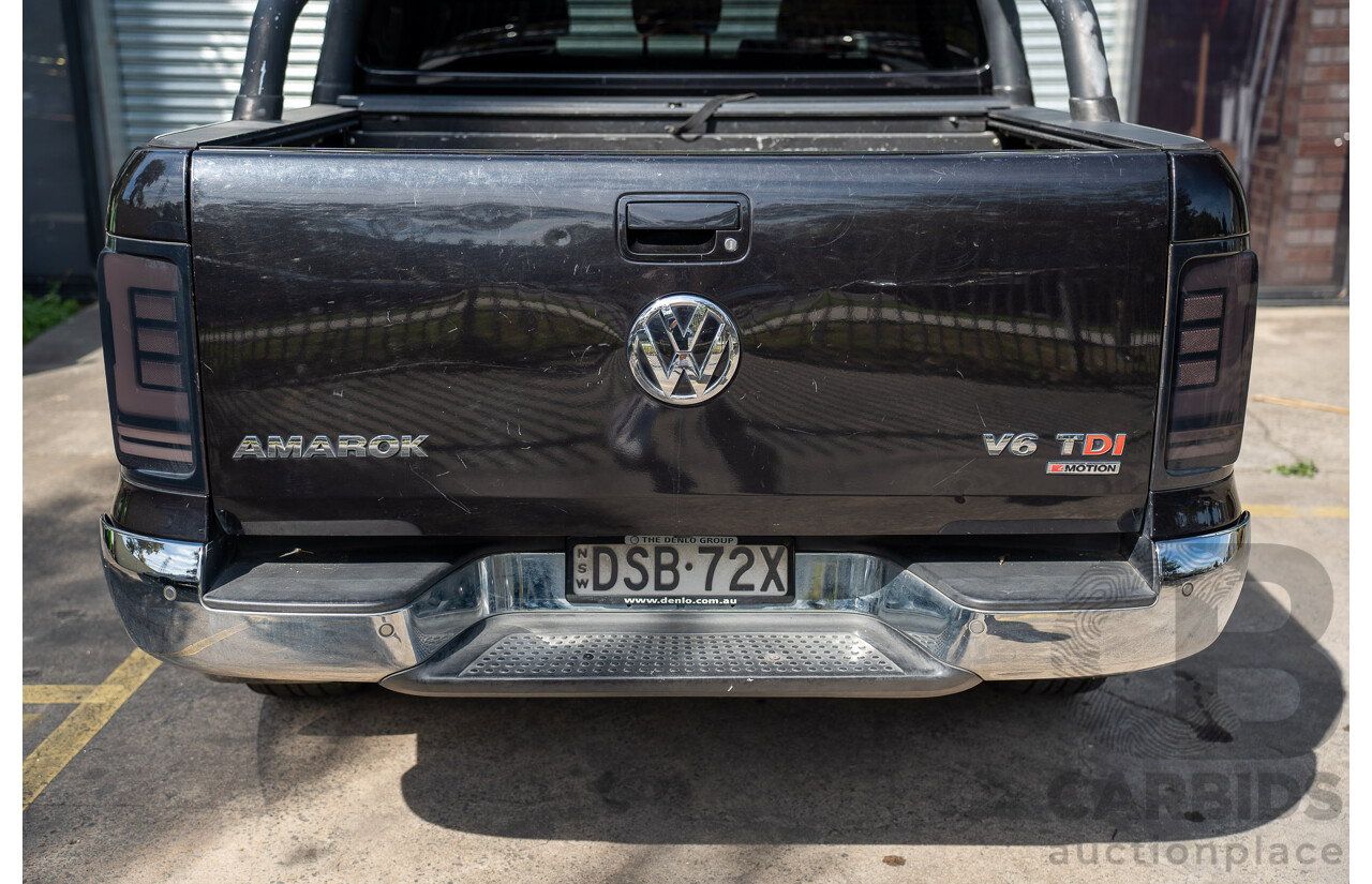 09/2017 Volkswagen Amarok TDI550 Highline (4x4) 2H MY18 4d Dual Cab Utility Black Turbo Diesel V6 3.0L