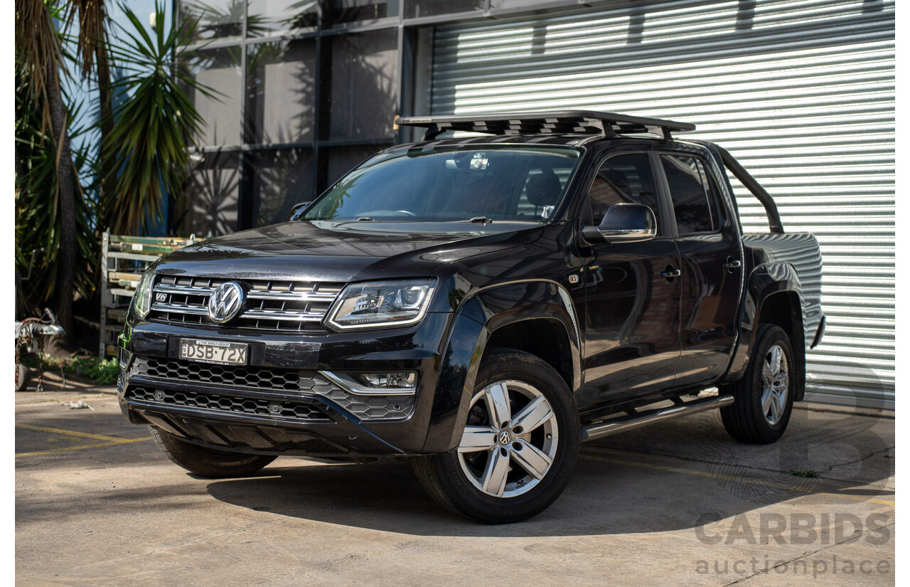 09/2017 Volkswagen Amarok TDI550 Highline (4x4) 2H MY18 4d Dual Cab Utility Black Turbo Diesel V6 3.0L