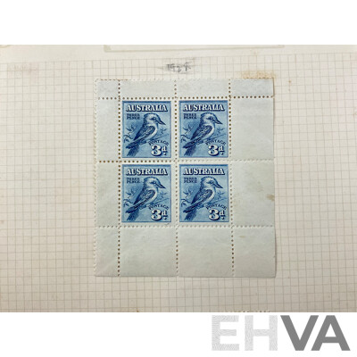 Two Australian 1928 Mini Stamp Sheets, Hinged Mint, 3D Kookaburra