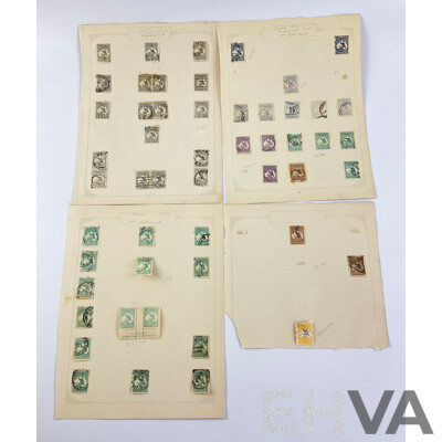 Australian 1914 - 1919 Kangaroo on Map Stamps, Crown Over 'A' - Sideways Water Marks, MInt Hinged Pair One Shilling Â.J Mullett Printers, 2D to 5/