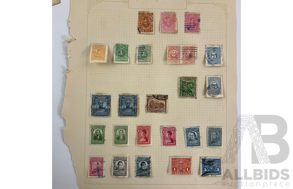 Collection of Argentina, Bolivia, Columbia and Brazil Stamps Spanning 1860's -1930's  Including Imperfs, Pairs, Sets
