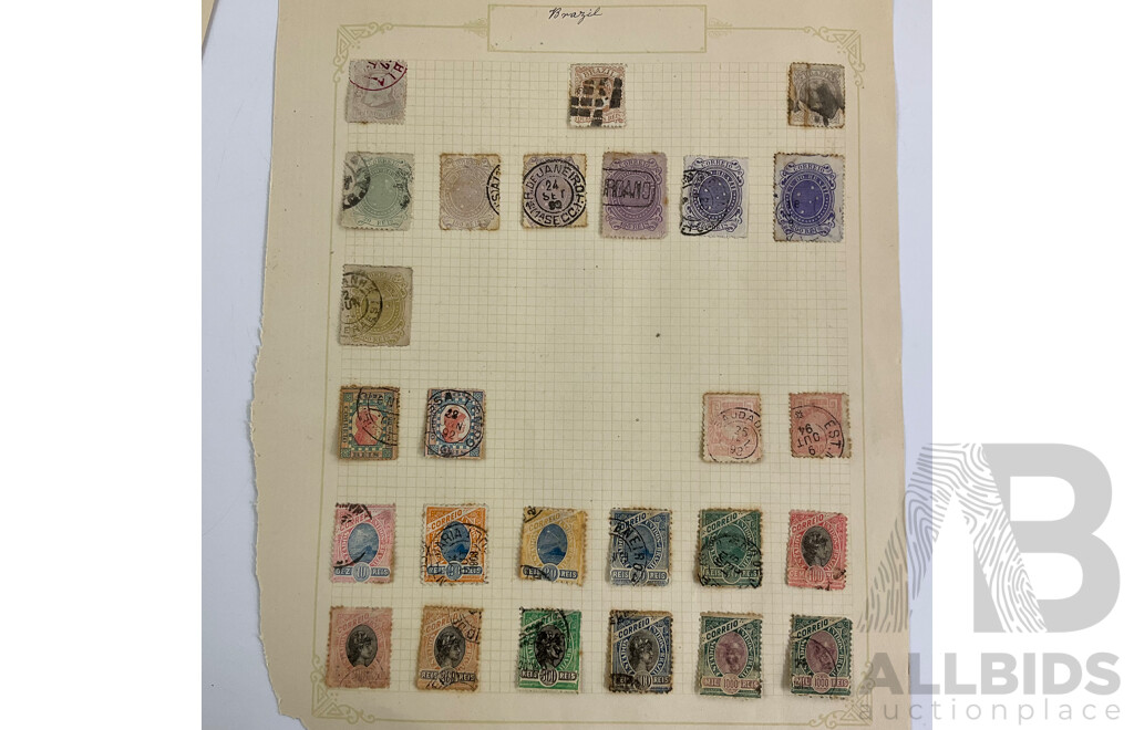 Collection of Argentina, Bolivia, Columbia and Brazil Stamps Spanning 1860's -1930's  Including Imperfs, Pairs, Sets