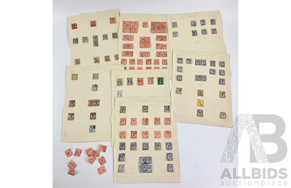 Australian Colonial Queensland Stamps Including QV, Chalon Head, Hand Cancel, Half Penny to One Pound