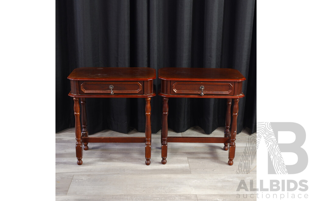 Pair of Mahogany Single Drawer Side Tables