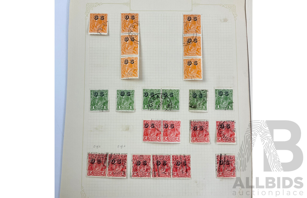 Australian KGV Official Service Stamps, Half Pence to Threepence, John Ash Mint Hinged Block