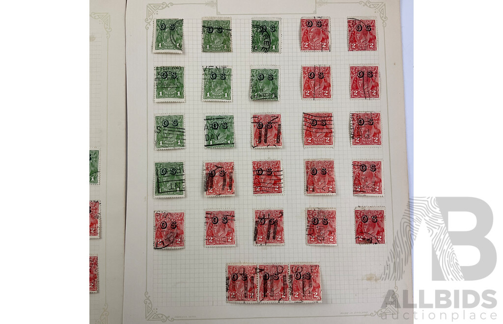 Australian KGV Official Service Stamps, Half Pence to Threepence, John Ash Mint Hinged Block