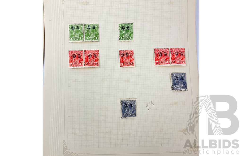 Australian KGV Official Service Stamps, Half Pence to Threepence, John Ash Mint Hinged Block