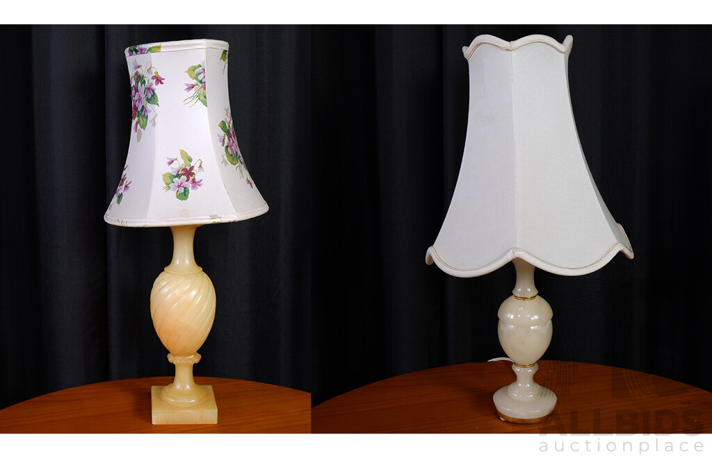 Two Marble Table Lamps