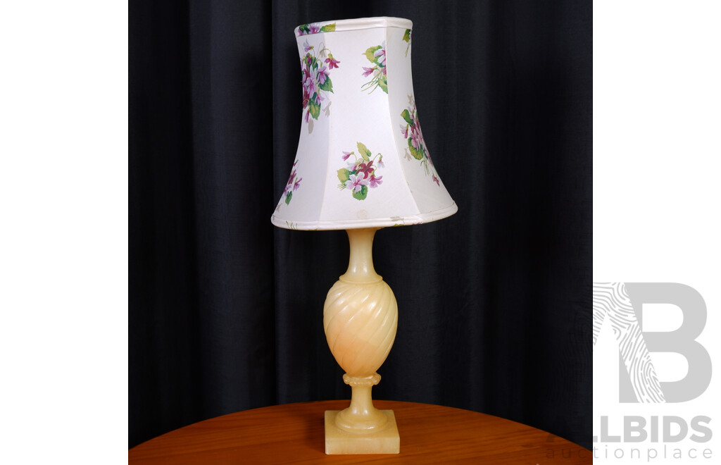 Two Marble Table Lamps