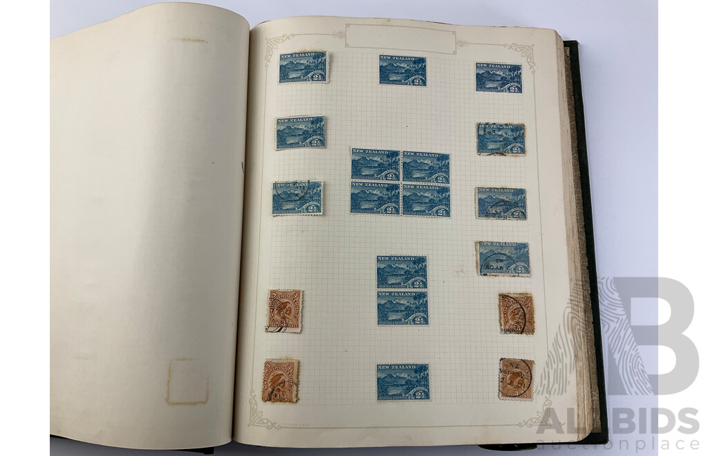 Album of New Zealand Predecimal Inged and Cancelled Stamps, Many 1900’s 10’s 20’s Examples