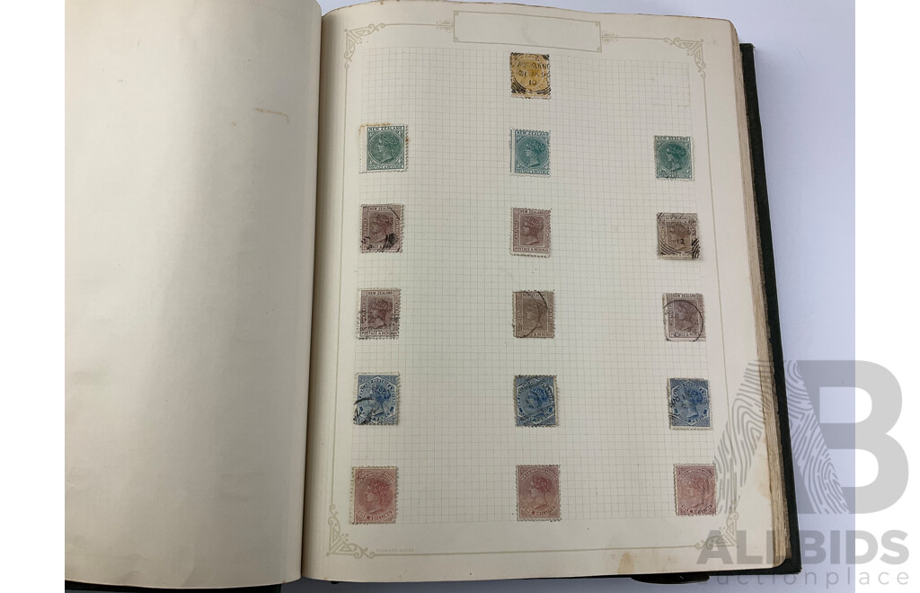 Album of New Zealand Predecimal Inged and Cancelled Stamps, Many 1900’s 10’s 20’s Examples