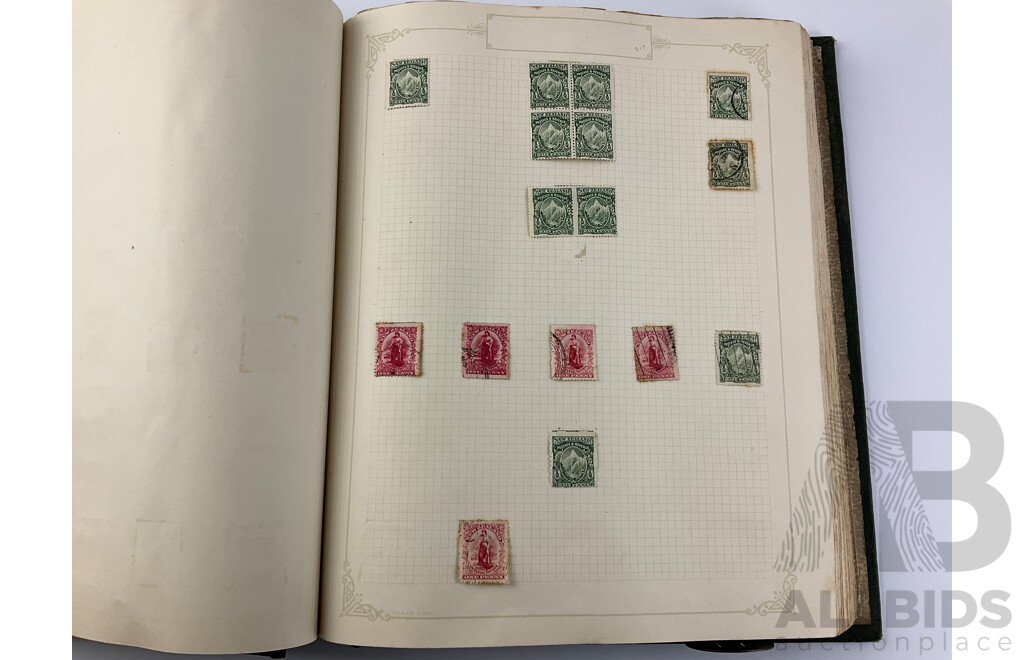 Album of New Zealand Predecimal Inged and Cancelled Stamps, Many 1900’s 10’s 20’s Examples