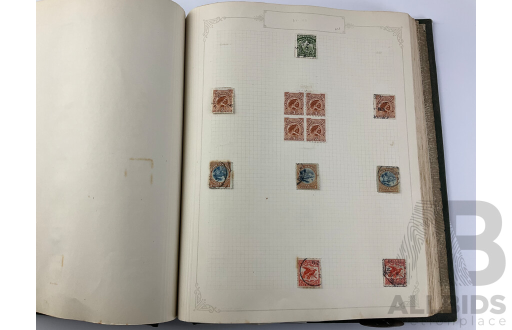 Album of New Zealand Predecimal Inged and Cancelled Stamps, Many 1900’s 10’s 20’s Examples