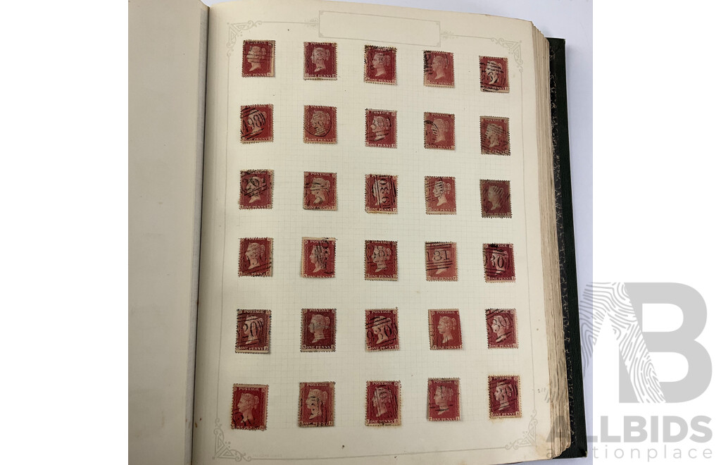 Album of United Kingdom Hinged, Mostly Cancelled Stamps Spanning 1840's Through to 1930's Queen Victoria, King Edward VII and King George V, Including Official Stamps