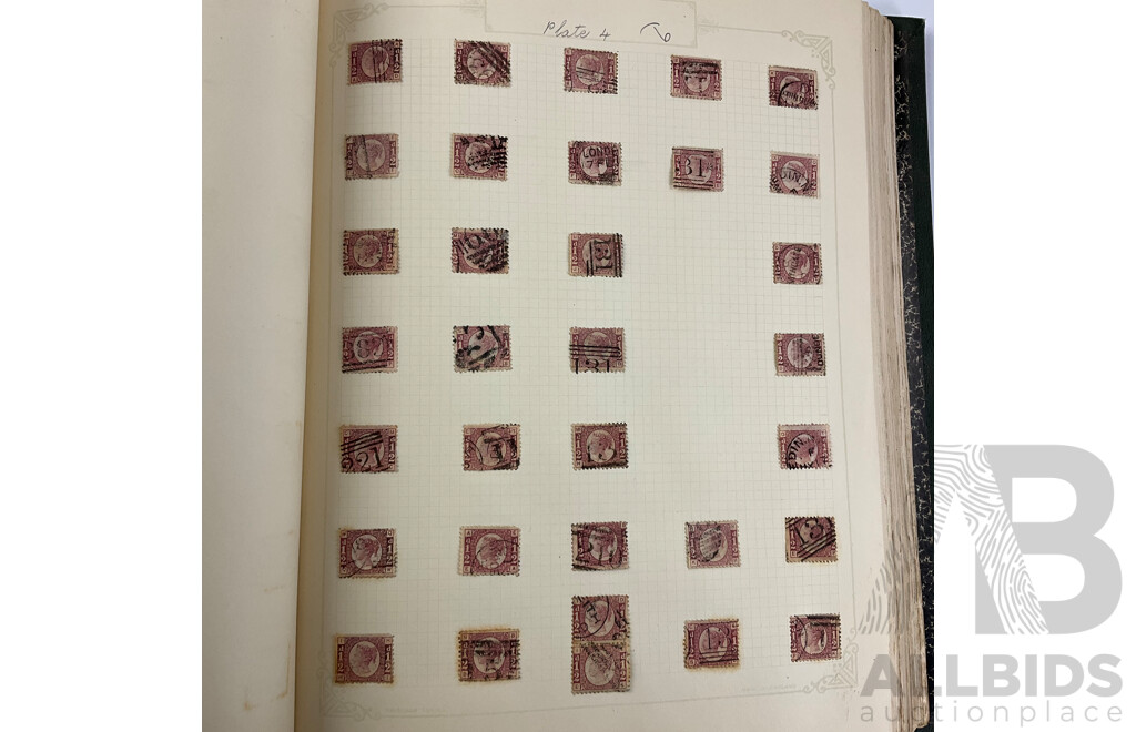 Album of United Kingdom Hinged, Mostly Cancelled Stamps Spanning 1840's Through to 1930's Queen Victoria, King Edward VII and King George V, Including Official Stamps