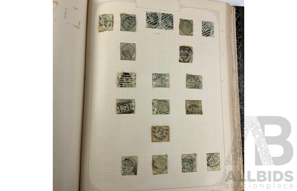 Album of United Kingdom Hinged, Mostly Cancelled Stamps Spanning 1840's Through to 1930's Queen Victoria, King Edward VII and King George V, Including Official Stamps