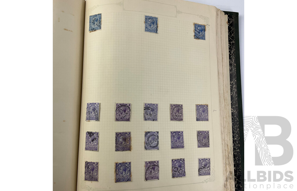 Album of United Kingdom Hinged, Mostly Cancelled Stamps Spanning 1840's Through to 1930's Queen Victoria, King Edward VII and King George V, Including Official Stamps