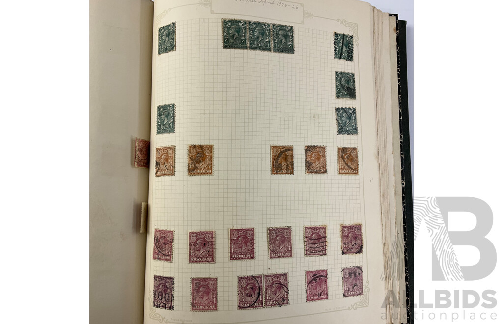 Album of United Kingdom Hinged, Mostly Cancelled Stamps Spanning 1840's Through to 1930's Queen Victoria, King Edward VII and King George V, Including Official Stamps