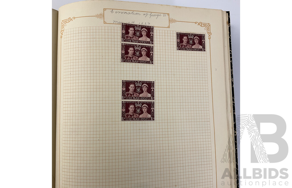 Album of United Kingdom Hinged, Mostly Cancelled Stamps Spanning 1840's Through to 1930's Queen Victoria, King Edward VII and King George V, Including Official Stamps