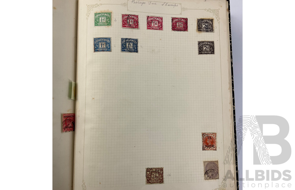 Album of United Kingdom Hinged, Mostly Cancelled Stamps Spanning 1840's Through to 1930's Queen Victoria, King Edward VII and King George V, Including Official Stamps