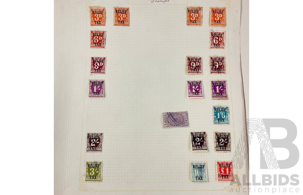 Collection of Australian, New South Wales Pre Federation and Vintage Hinged Stamps Including Duty Stamps and Relief Tax