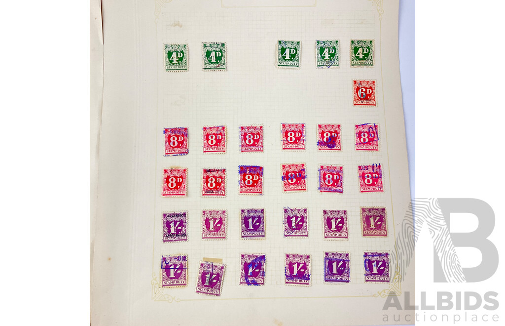 Collection of Australian, New South Wales Pre Federation and Vintage Hinged Stamps Including Duty Stamps and Relief Tax