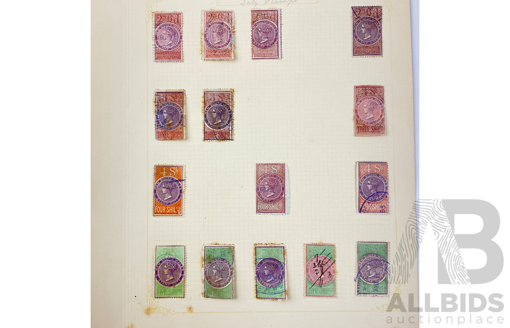 Collection of Australian, New South Wales Pre Federation and Vintage Hinged Stamps Including Duty Stamps and Relief Tax