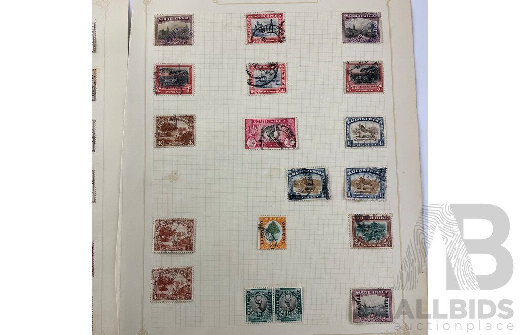 Collection of South African Antique Hinged Stamps Including Orange River Colony, Zululand and Suidafrika